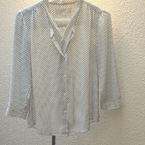 LOFT Black and White Polka Dot Women's Top